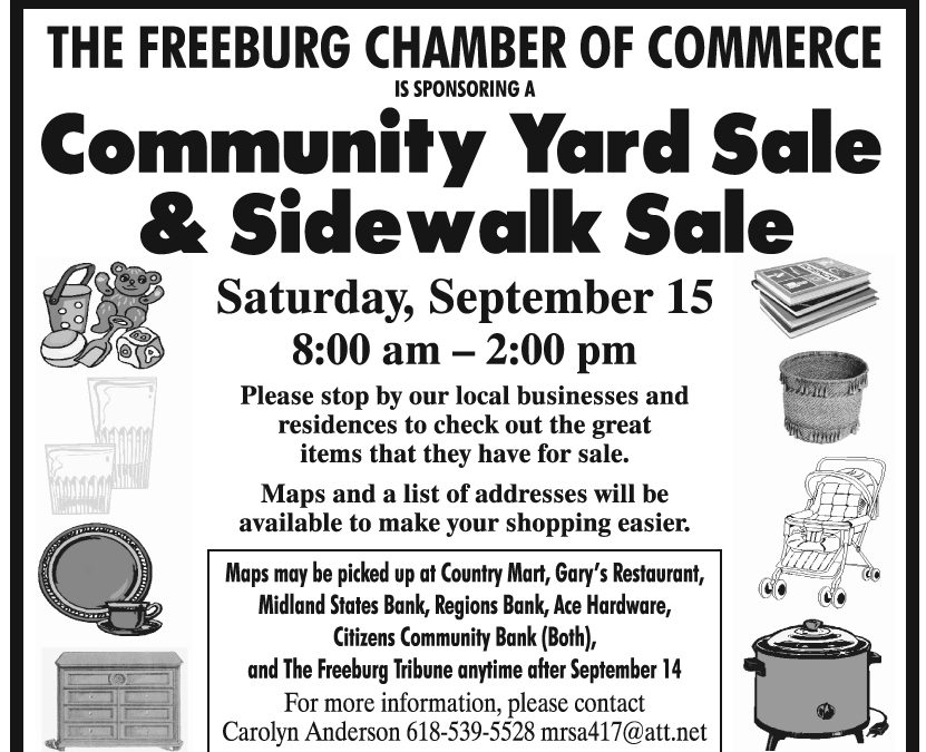 Freeburg Community Yard Sale & Sidewalk Sale September 15 