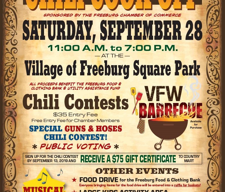 Fall Festival and Chili Cook Off September 28